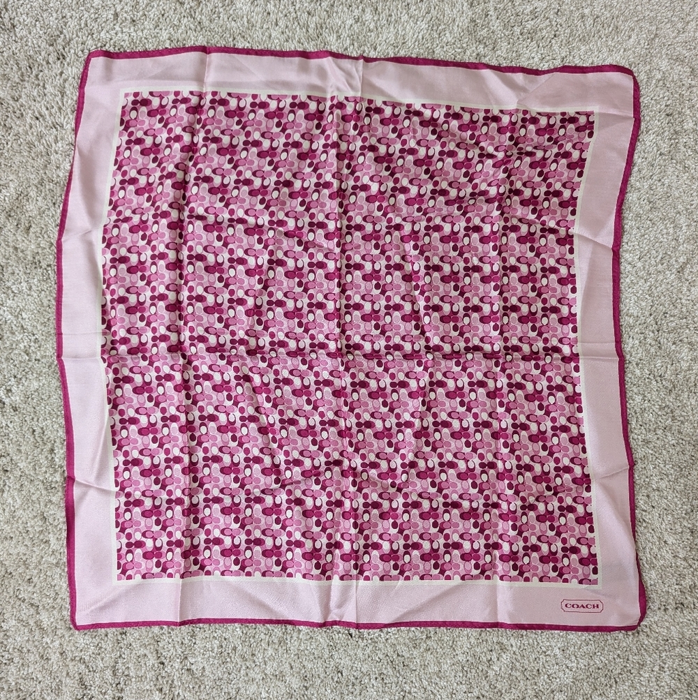 Coach Pink Silk Scarf NWOT